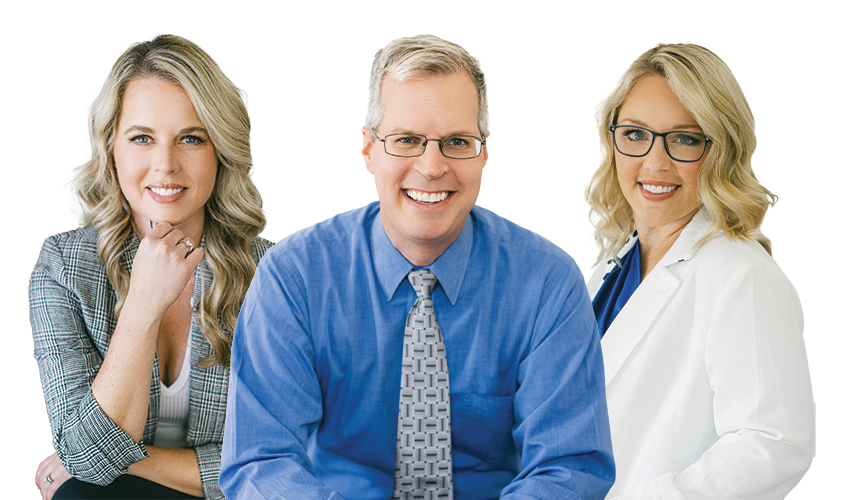 The practice partners: Dr. Brandy Greco, Dr. Mark Schymik and Dr. Andrea Conrad